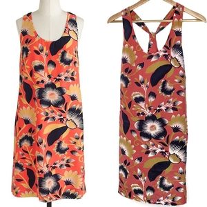 JCrew Twist Back Silk Dress in Hibiscus Floral D27